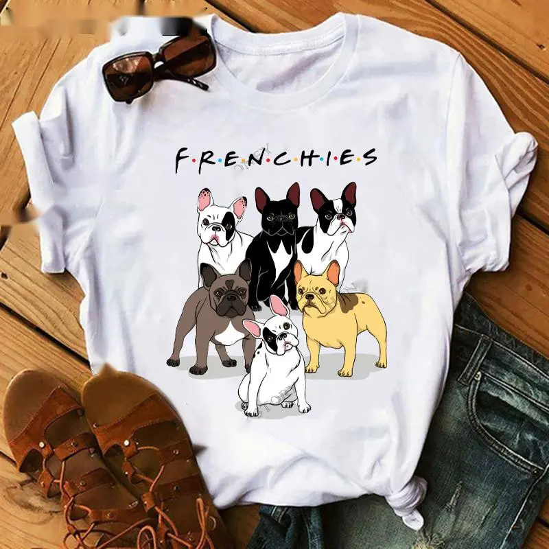 French Card Printing Short-sleeved T-shirt - Picture4-S