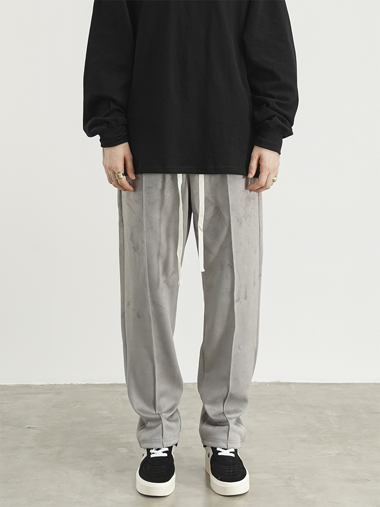 Title 4, Suède Frosted Straight Loose Sweatpants met tre...