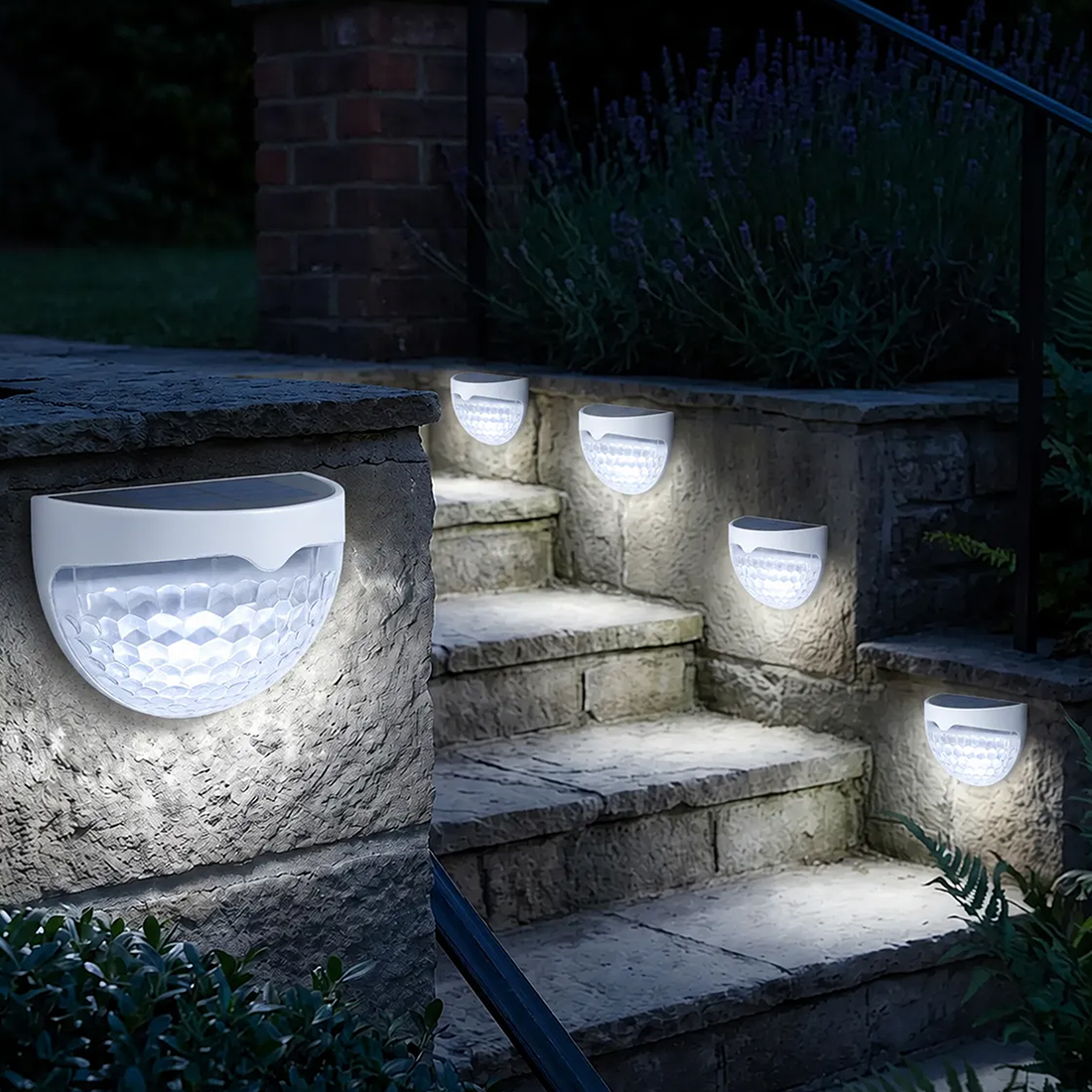 8PCS Super Bright Solar Powered Door Fence Wall Lights LED Outdoor Garden Lamp — image 3
