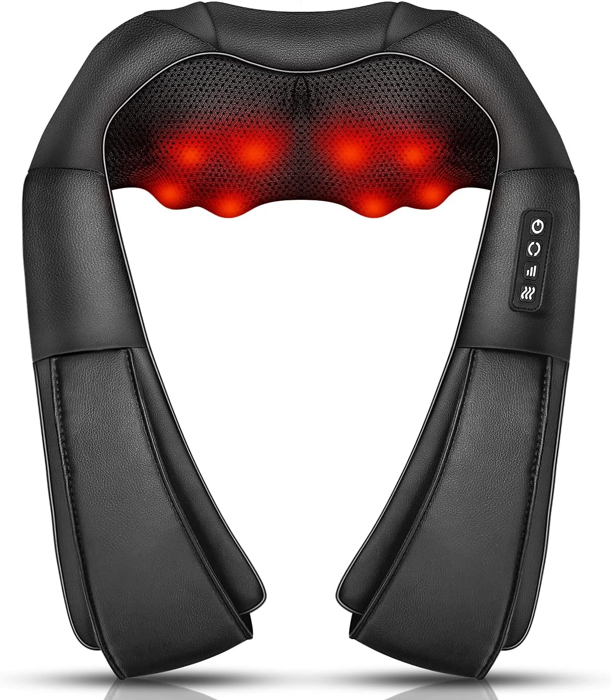 Electric Shiatsu Neck Back Shoulder Massager With Heat & Kneading, Deep Tissue Massage For Home Car Office Use, UK Plug