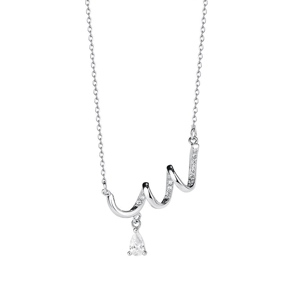 Title 2, Collier en argent sterling avec zircon et spira...