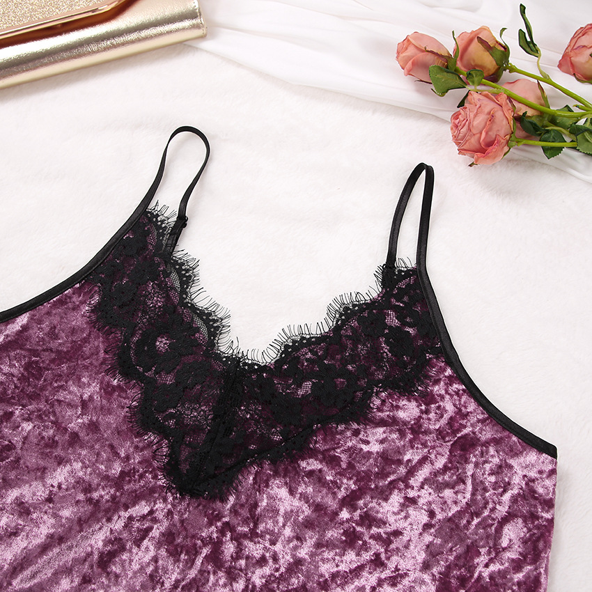 Title 8, Three-piece Sexy Lace Sling V-neck Temperament