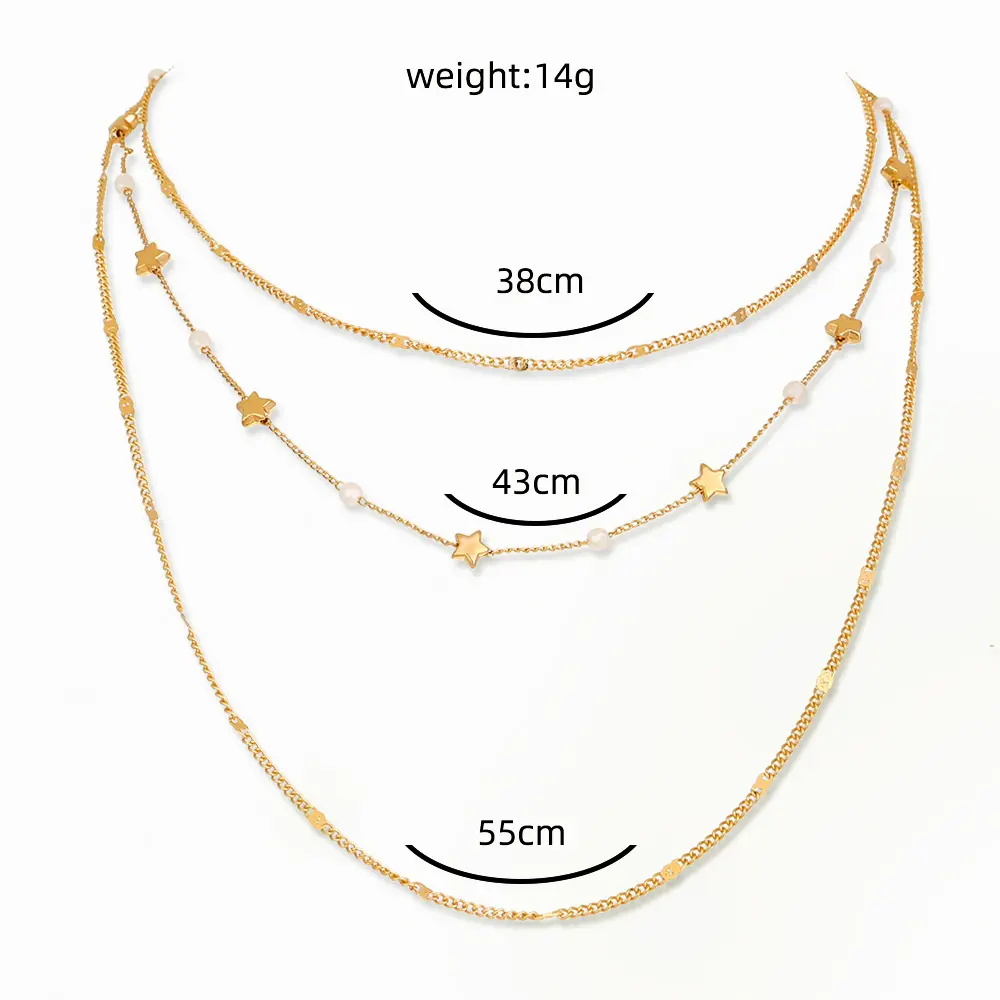 Star multi-layer bead necklace