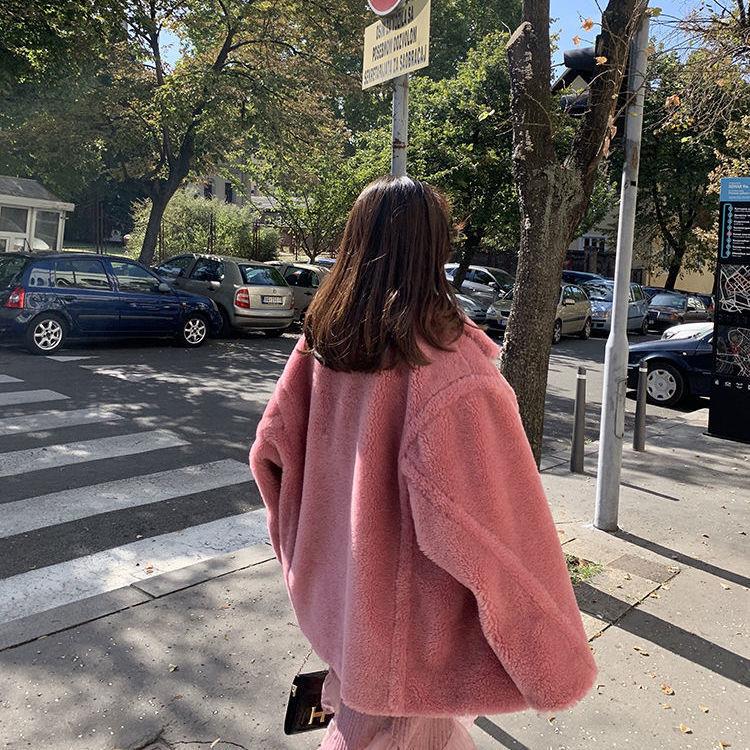 Women's Short Faux Lamb Wool Thermal Coat