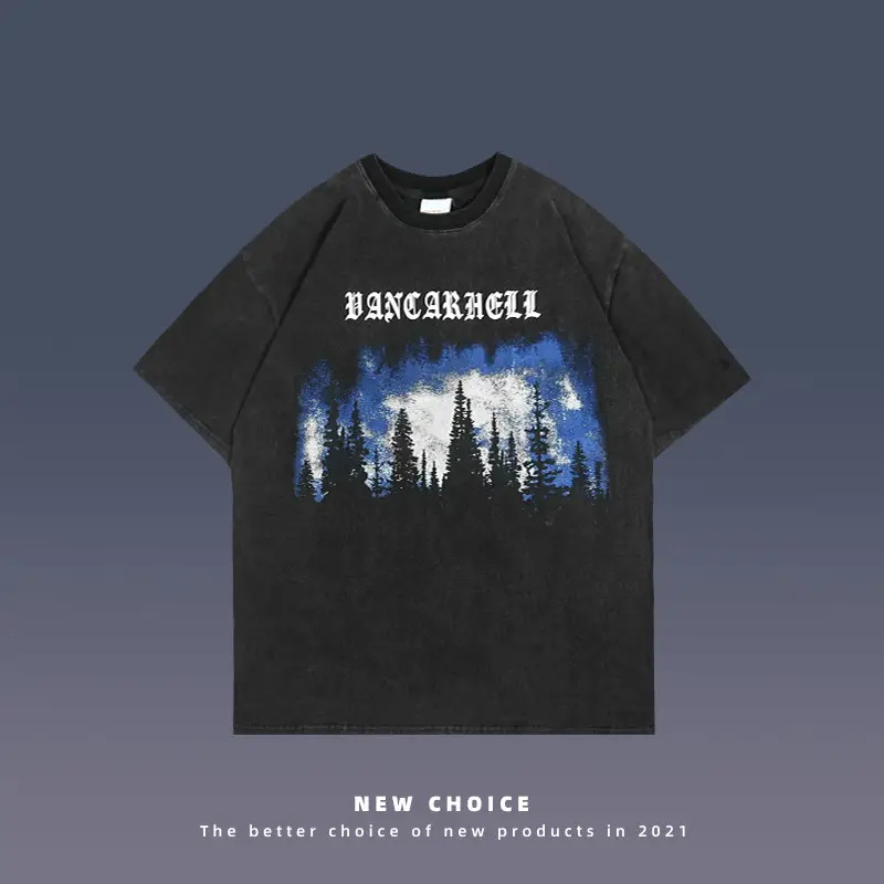 Men's Dark Loose Inner Short-sleeved T-shirt