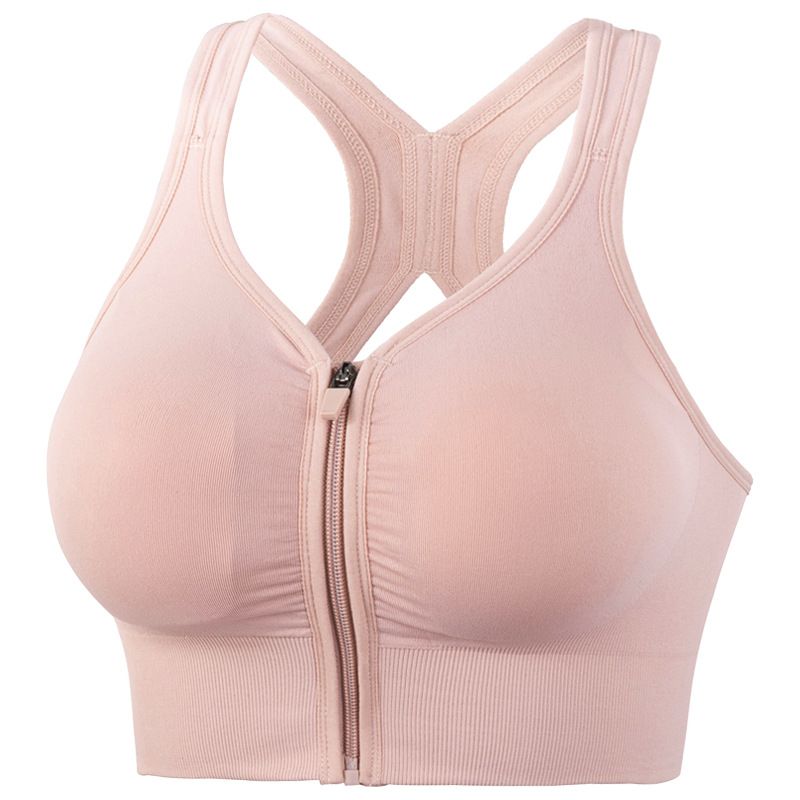 Title 7, New Vest Sports Zipper Bra Without Steel Ring