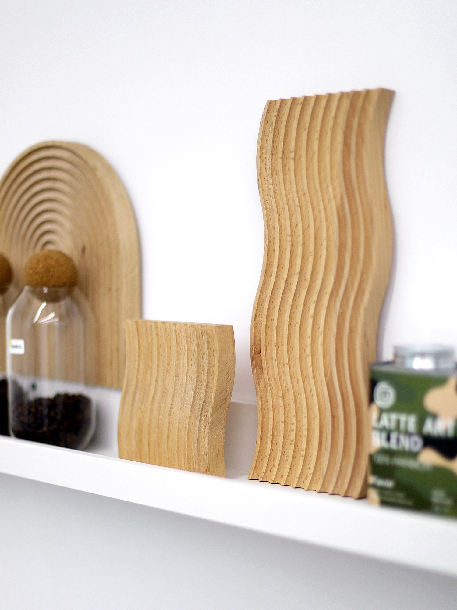 Title 9, Creative Water Ripple Coffee Tray Beech Bread G...