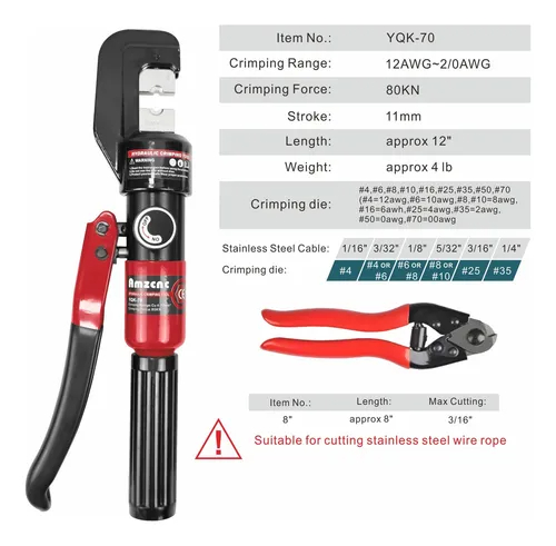 Hydraulic Crimping Pliers For Electrical Connectors 4mm To 70mm