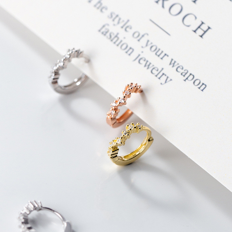 S925 Women's Korean Style Simple Silver Ear Buckle