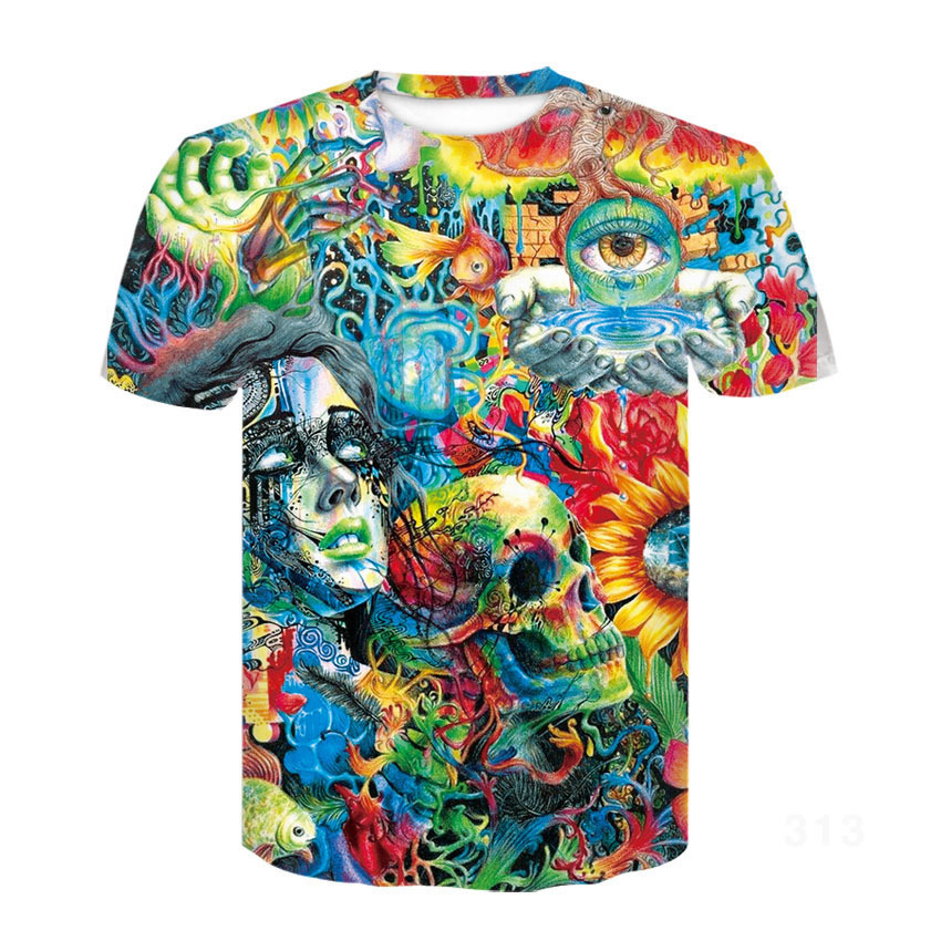 Title 3, Heren casual T-shirt met digitale print en kort...