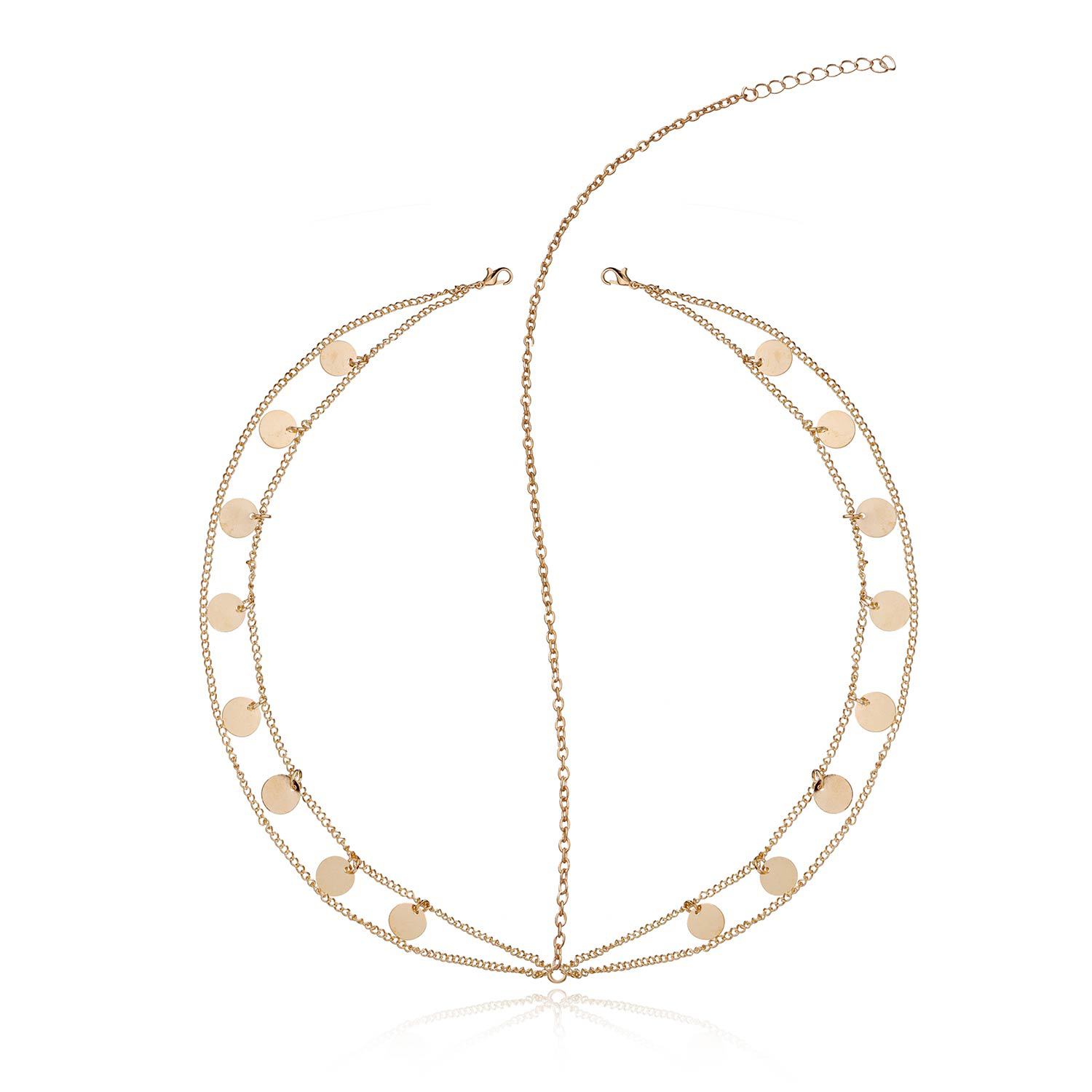 Jewelry European And American Style Popular Beaded Auspicious Pearl Tassel Headband Hair Accessories Gold C - Shop at LoveMi