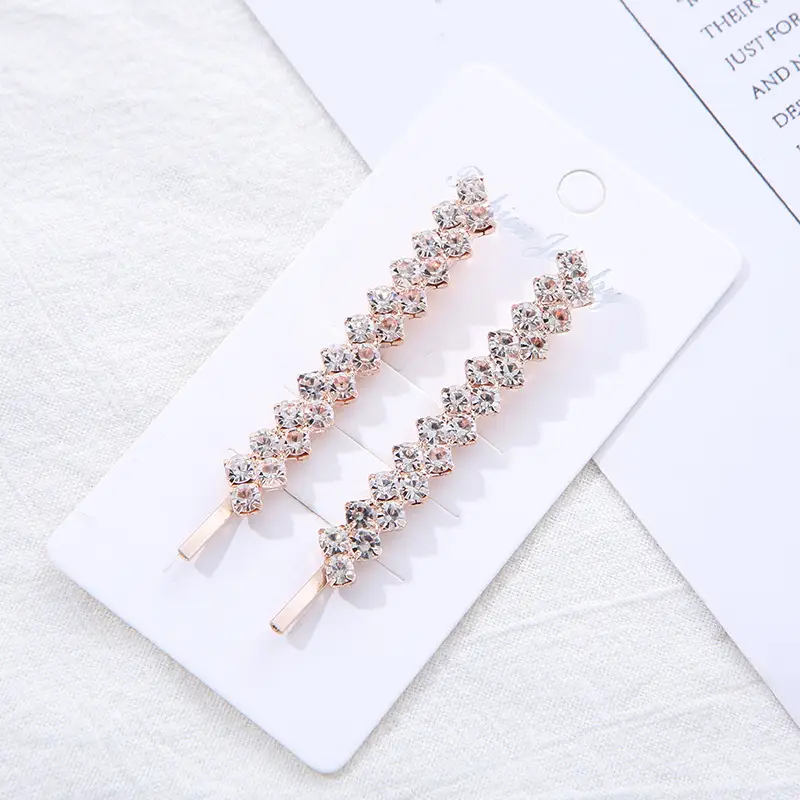 Diamond Claw Chain Hair Clip Bar Shaped Clip Wedding Hairware