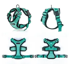 Escape Proof Cat Vest Harness And Car Seat Belt Adapter Adjustable Reflective Cat Harness Soft Mesh Harness For Kitten Puppy - Green - View 1
