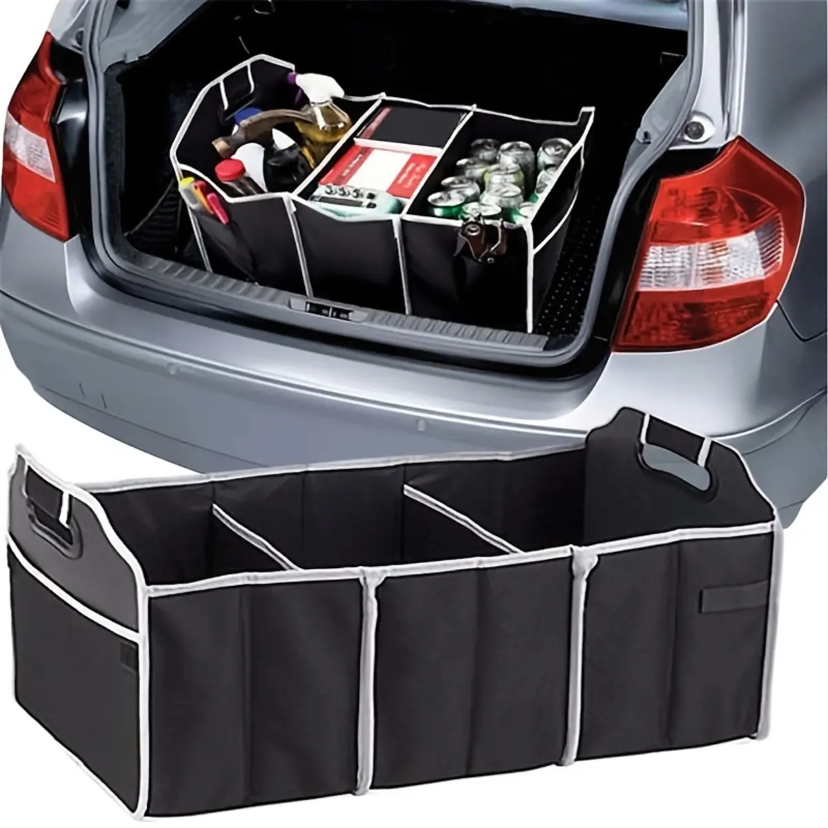 Car Multi-Pocket Trunk Organizer Large Capacity Folding