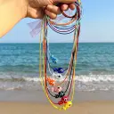 Colorful Fish Pendant Necklace, Adjustable Wax Cord Chain, Cute Polka Dot Fish Charm, Minimalist Boho Style Statement Jewelry For Women view 1