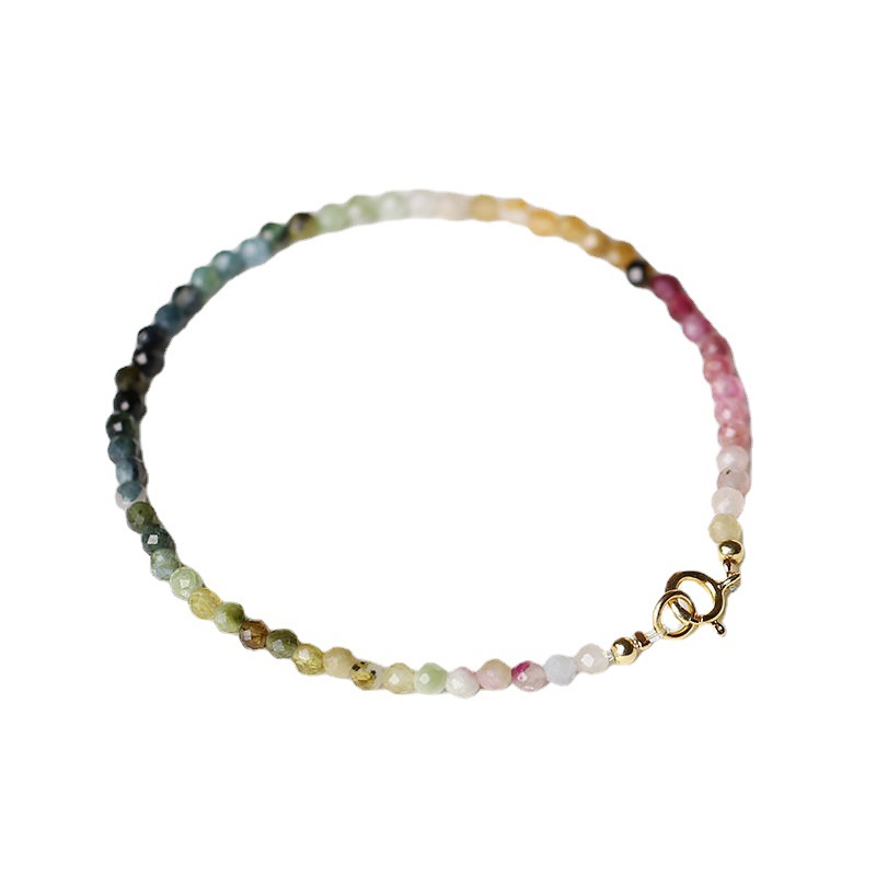 The Same Extremely Thin 2mm Rainbow Tourmaline Bracelet