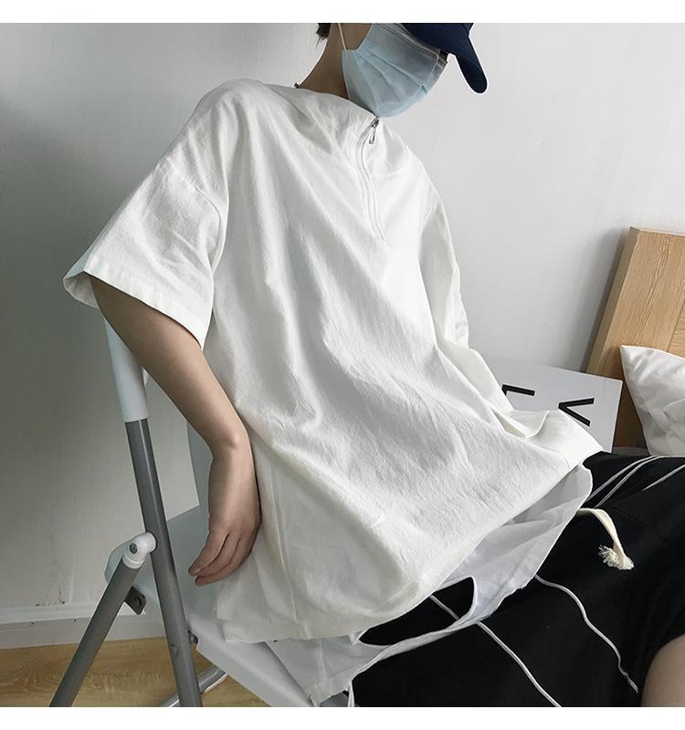 Loose Half Sleeve Hooded Top Short Sleeve T-Shirt Sweater