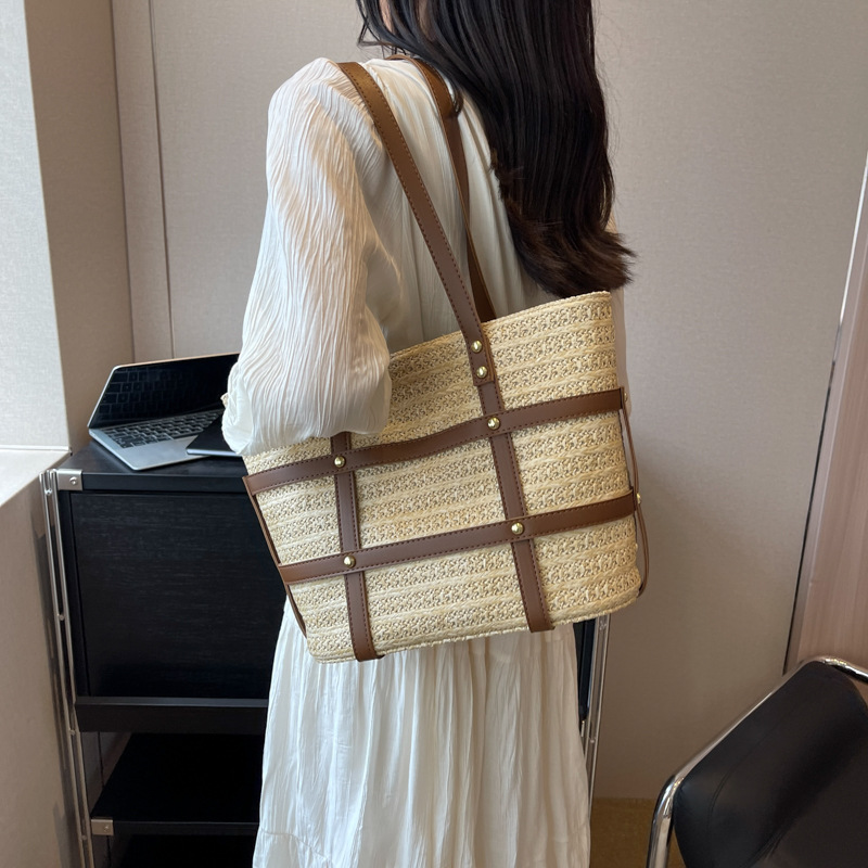 Title 1, Summer New Shopping One-shoulder Knitted Beach Bag