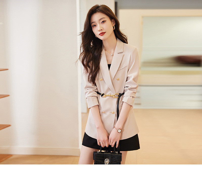 Women's Loose Mid length Business Suit Apricot - Shop at LoveMi
