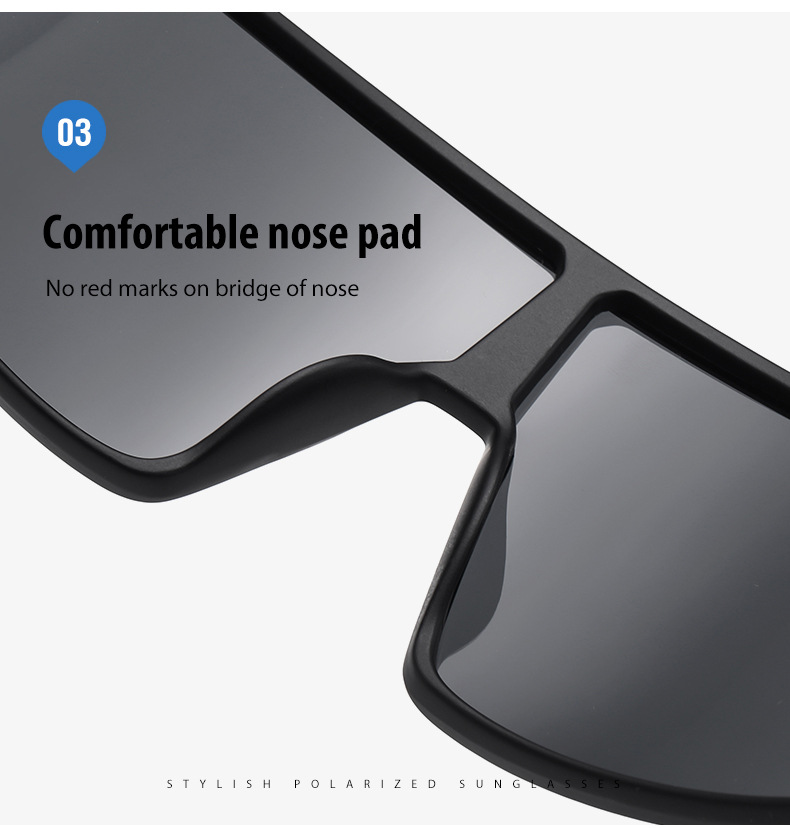 Mens Fashion Simple One Piece Large Frame Sunglasses - Image 6