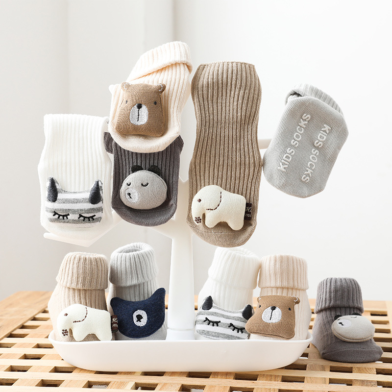 Title 7, Newborn Baby Socks With Three-dimensional Carto...