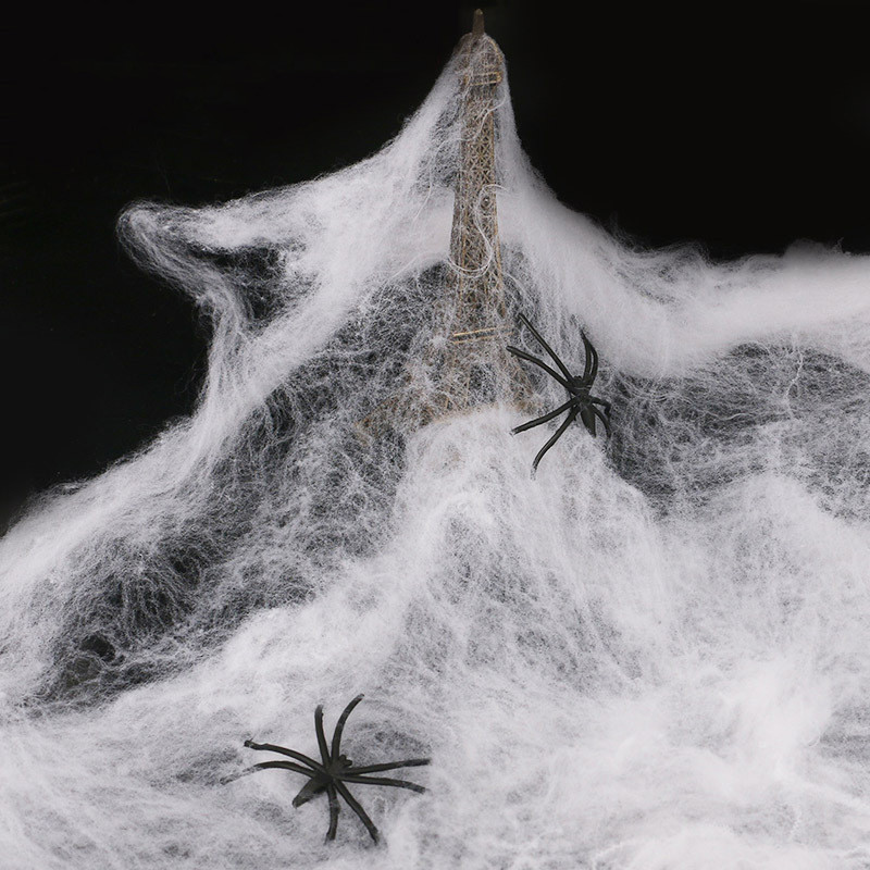 Halloween decoration scene spider cotton web props (white