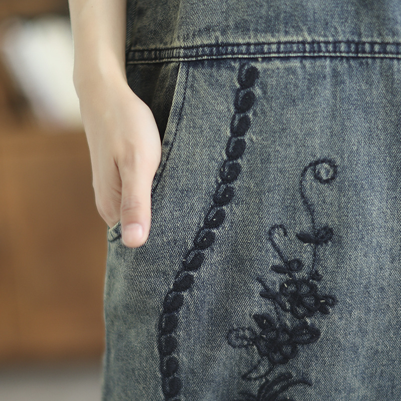 Women's Summer Retro Nostalgic Ripped Denim Overalls - Image 5