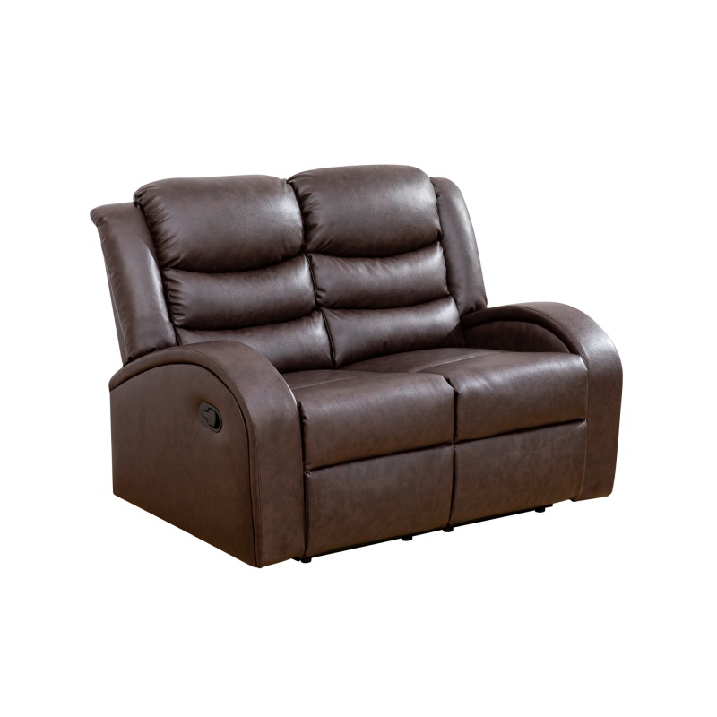 Pickup Only--Brown Faux Synthetic Leather 3-Piece Couch Living Room Sofa Set