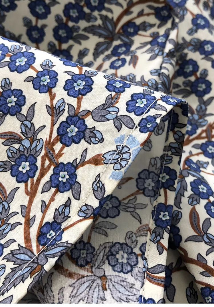 Niche Art Shirt Retro Blue Arabesque