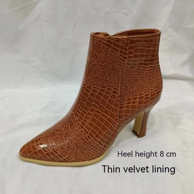 Women's Pointed toe High heeled Chelsea Boots Brown - Shop at LoveMi