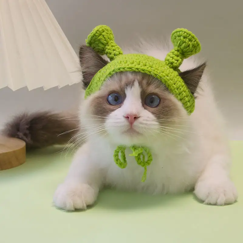 Handmade Knitted Cat Dog Hat Pet Hair