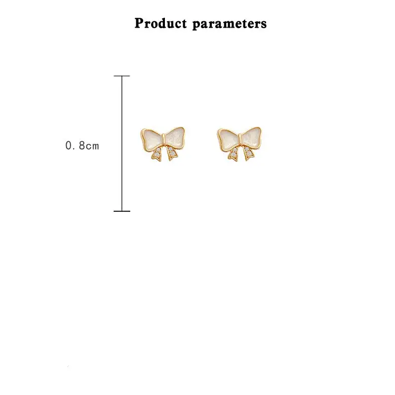 New Drip Glazed Texture Bow Stud Earrings Sterling Silver Needle Earrings For Women