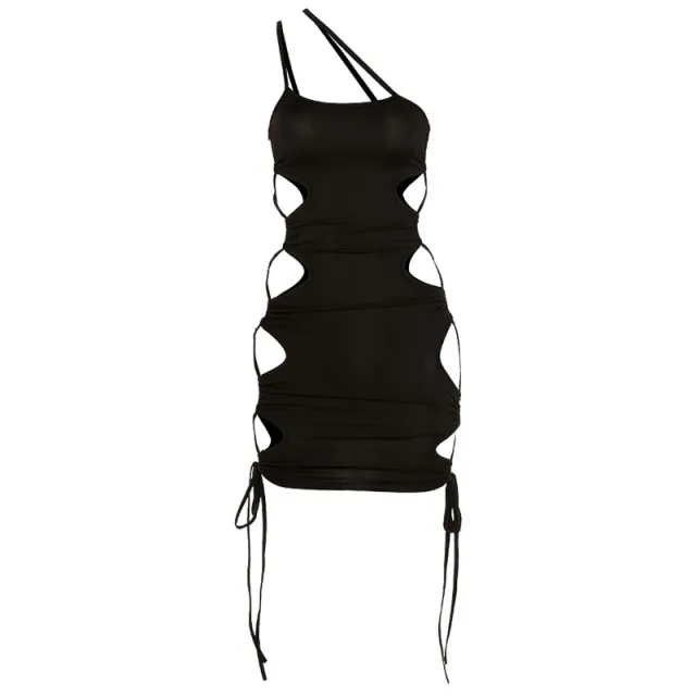 Summer Women's Suspender Cutout Drawstring Bodysuit Black - Shop at LoveMi