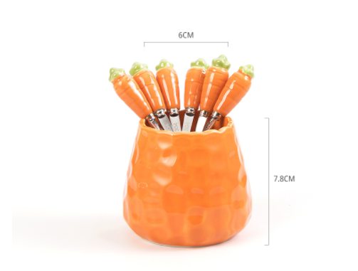 Title 1, Household Stainless Steel Fruit Fork Storage Ja...