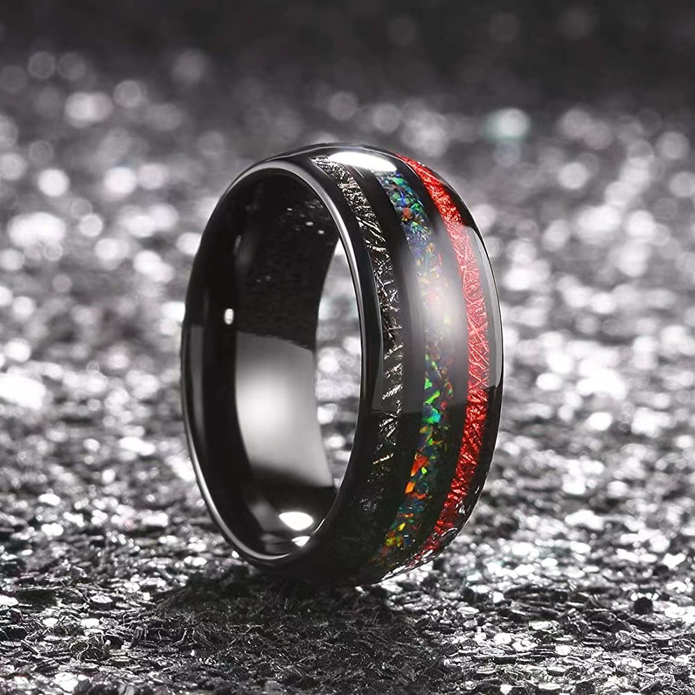 Title 2, Opal Ruby Black Meteorite Ring