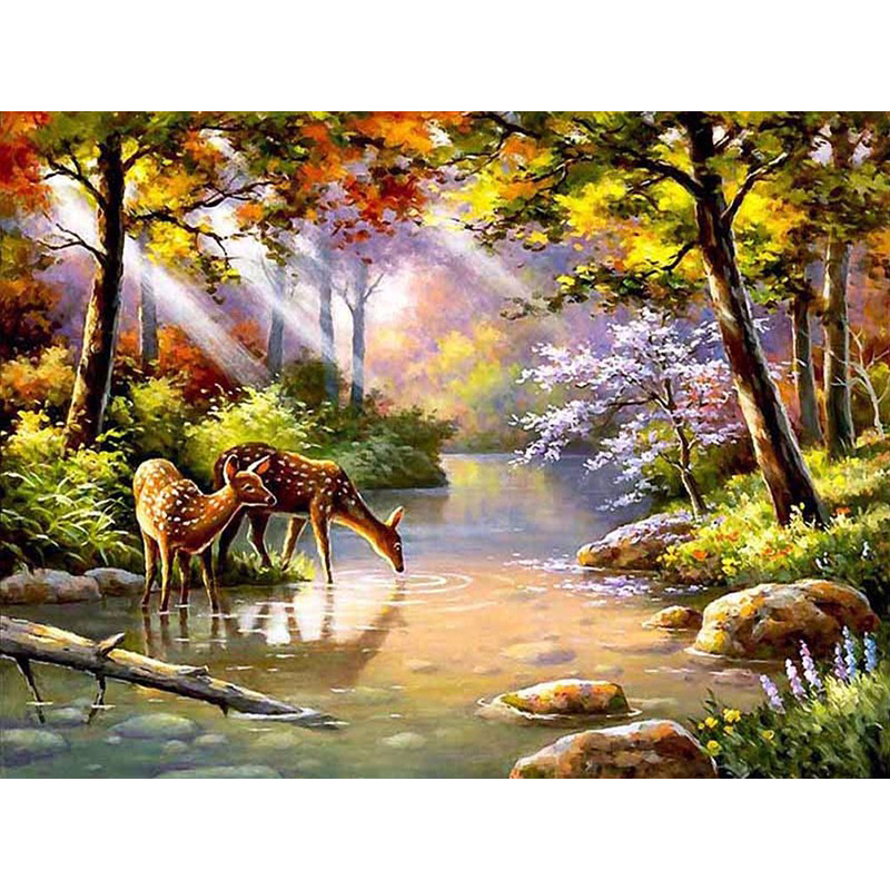 5D Embroidery Deer Cross Stitch Mosaic Rhinestone Decoration — image 1
