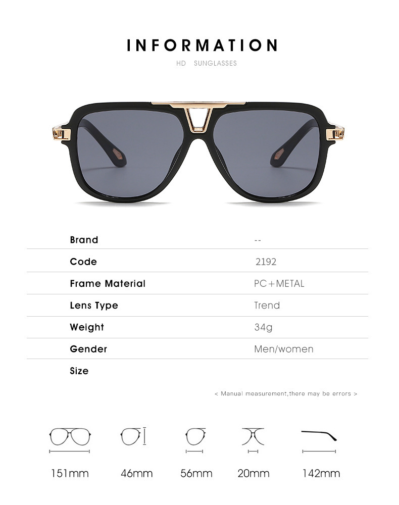 Title 1, Neue Textur Mode Metall Mayba Sonnenbrille pers...