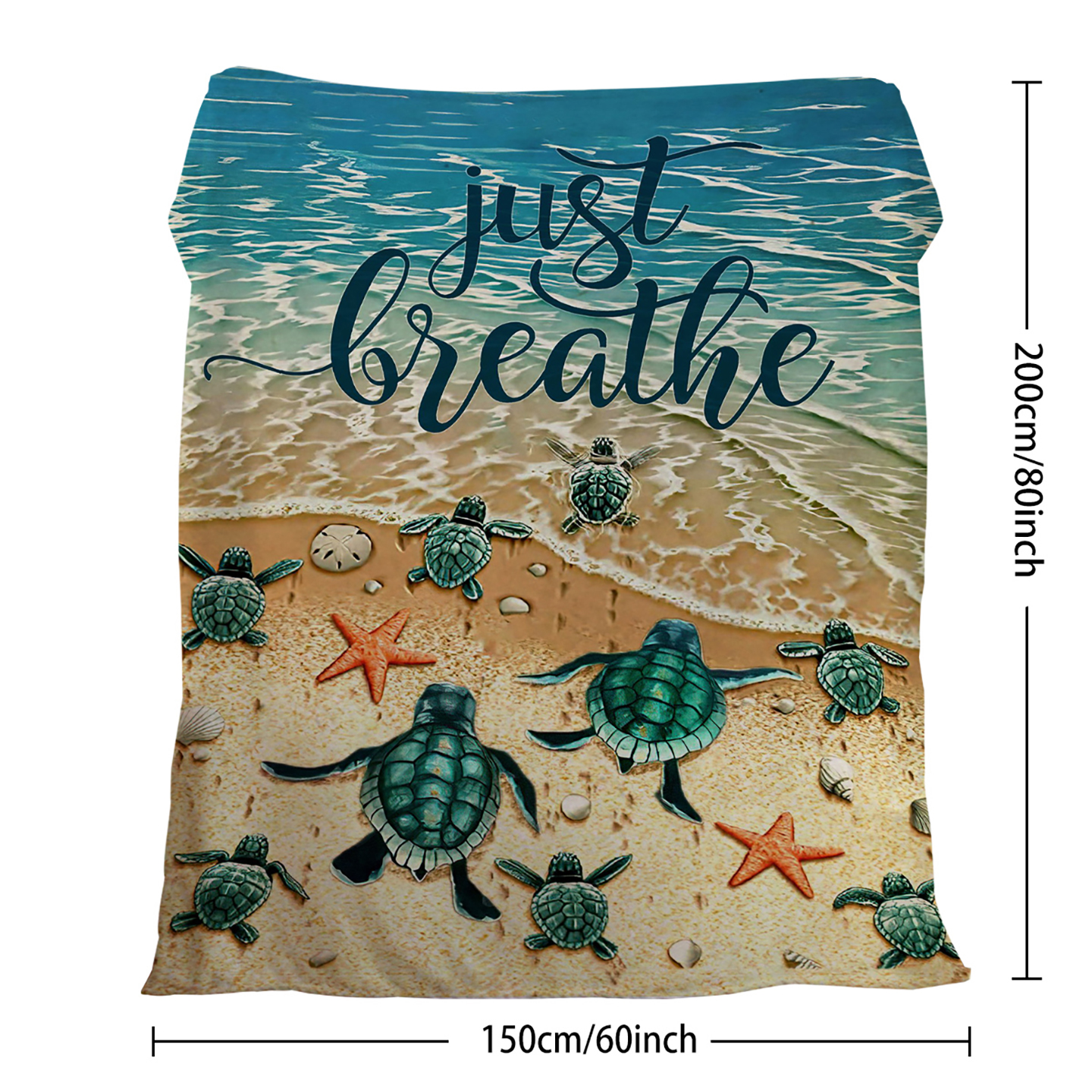 Tropical Baby Sea Turtle Flannel Fleece Blanket 3D Ocean Waves Flannel Soft Plush Throw Blanket Cozy Blankets For Bed Chair Car Sofa Couch Bedroom 150x200cm Temu Can Only Be Self-picked Up 3