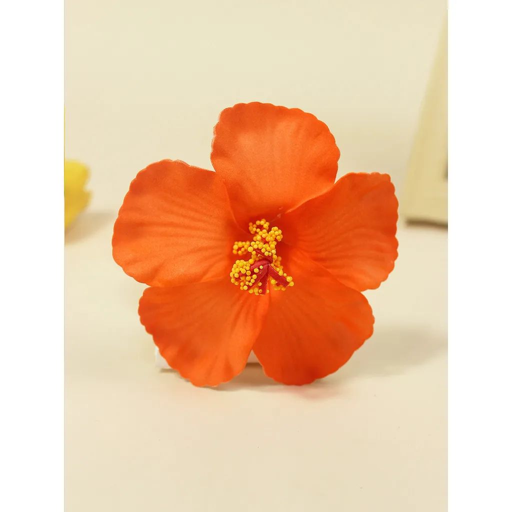 Bohemian Beach Vacation Flower Hair Clip For Women Fashion Girl Accessories Gift Orange - Shop at LoveMi