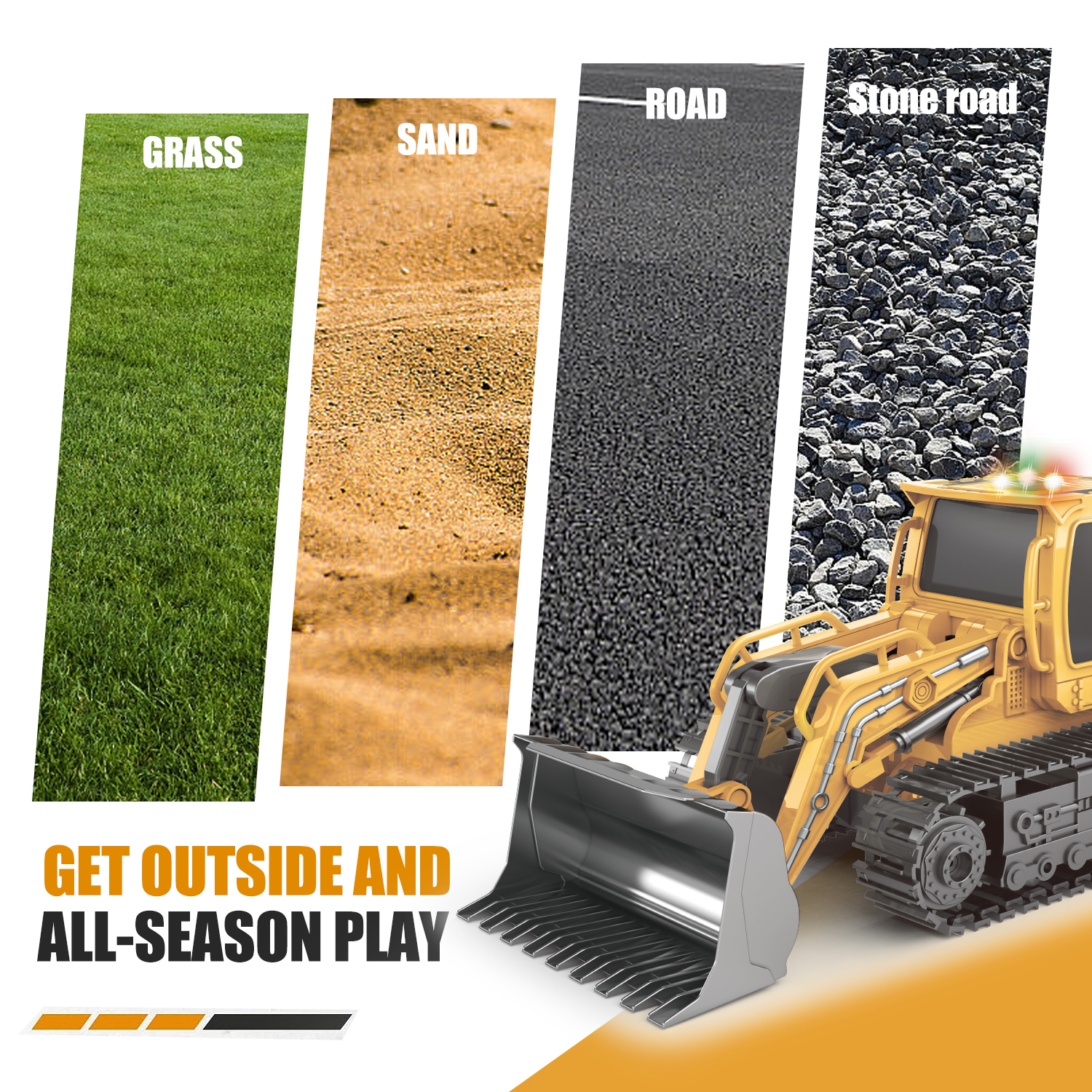 Remote-controlled Engineering Vehicle Toy Bulldozer Excavator Kids Gifts — image 9