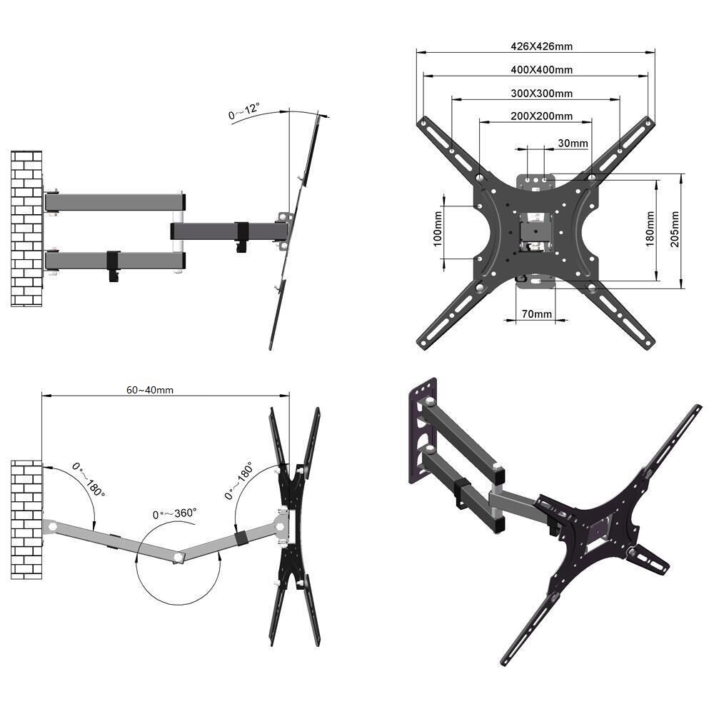 Swivel TV Wall Mount Bracket for 26–55 Inch LCD LED 3D TVs – Tilt Arm UK 2 68f8f1da 8bb4 4047 91cd 565f11712b51