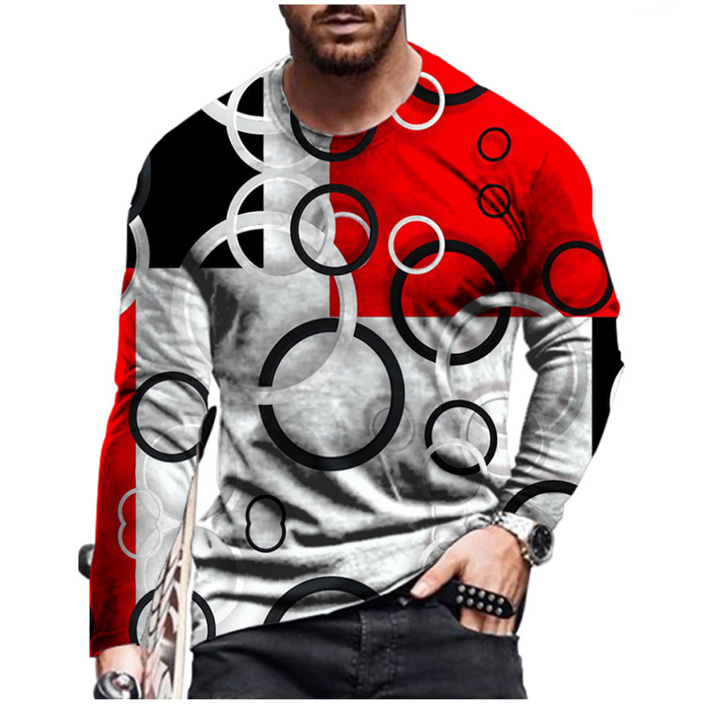 Title 5, Square Mens Long Sleeve T-Shirt with 3D Digita...