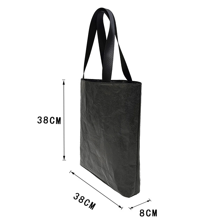DuPont Paper Tote Eco friendly Shopping Bag Black - Shop at LoveMi