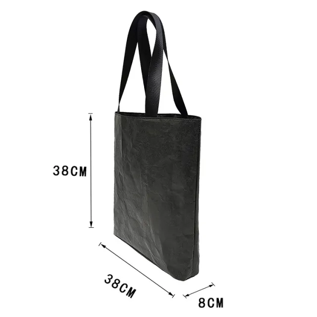 DuPont Paper Tote Eco friendly Shopping Bag Black - Shop at LoveMi