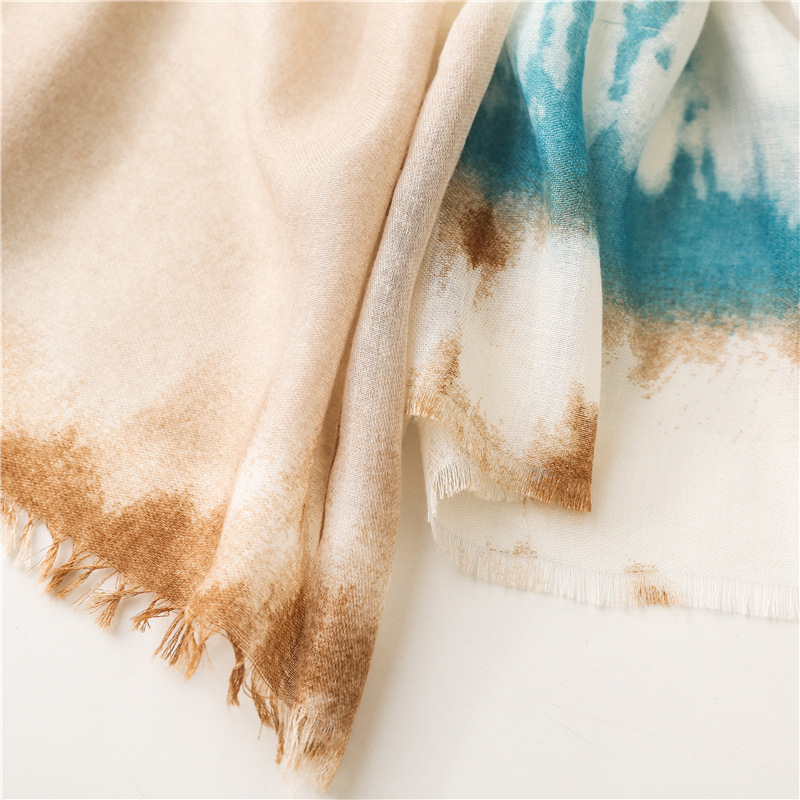 Title 7, Cotton And Linen Feel Satin Cotton Scarf Female...