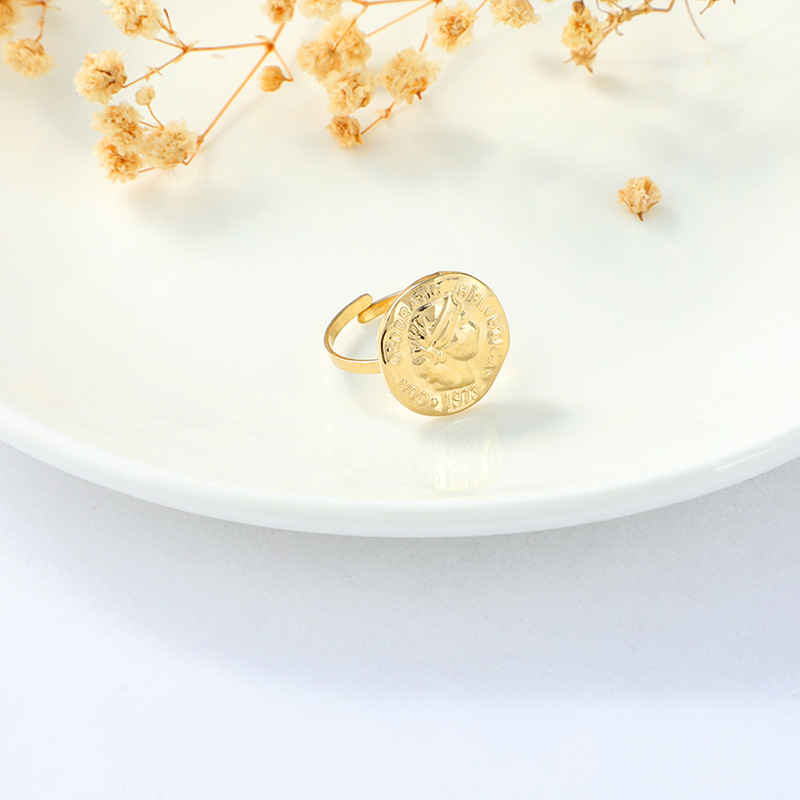 Women's Ring Personality Golden Retro Adjustable Irregular