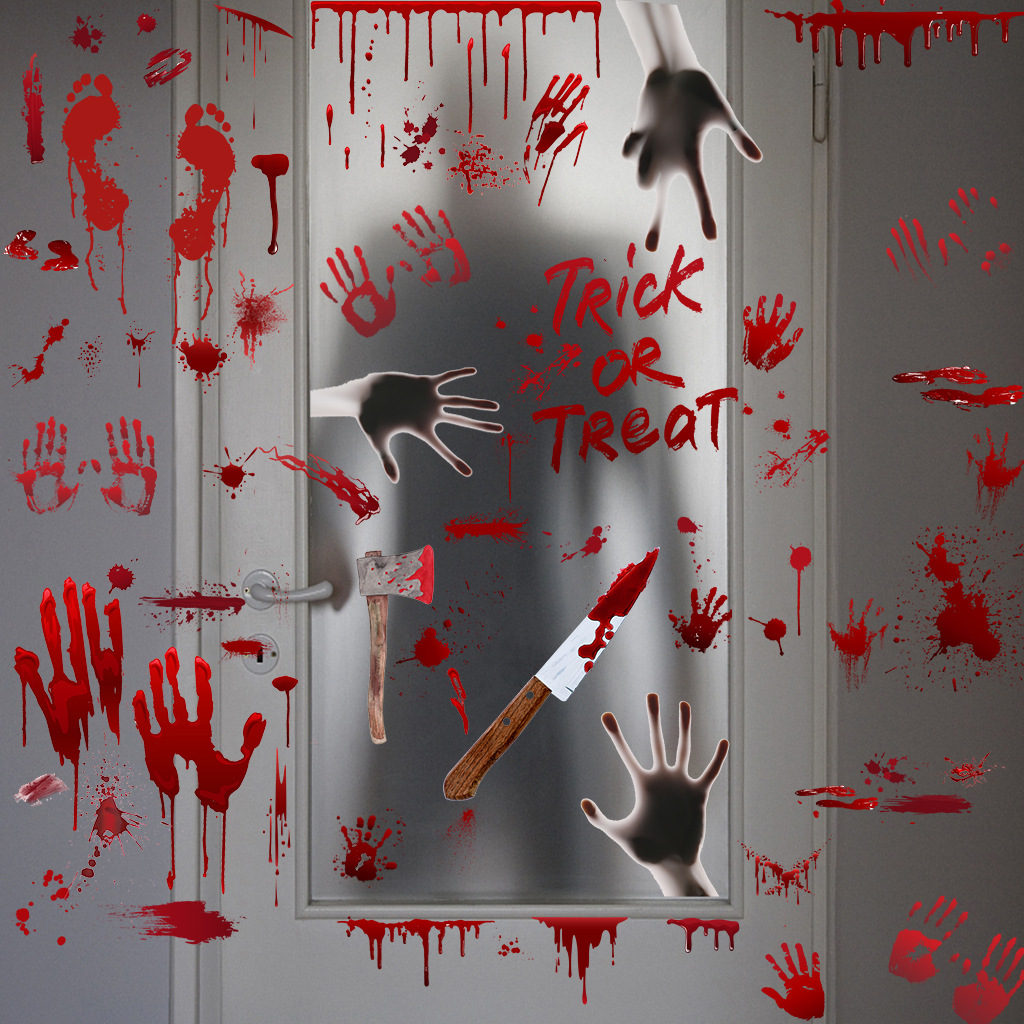 PVC Horror Halloween Wall Sticker (1Style-6PCS)