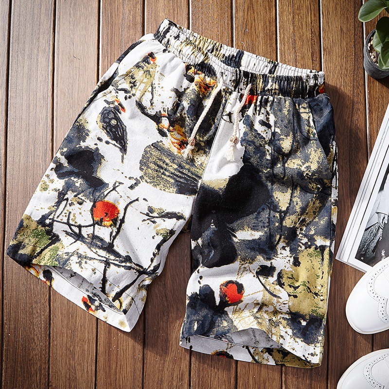 Title 4, Herren Cropped Shorts Lockere Strandhose Leicht...