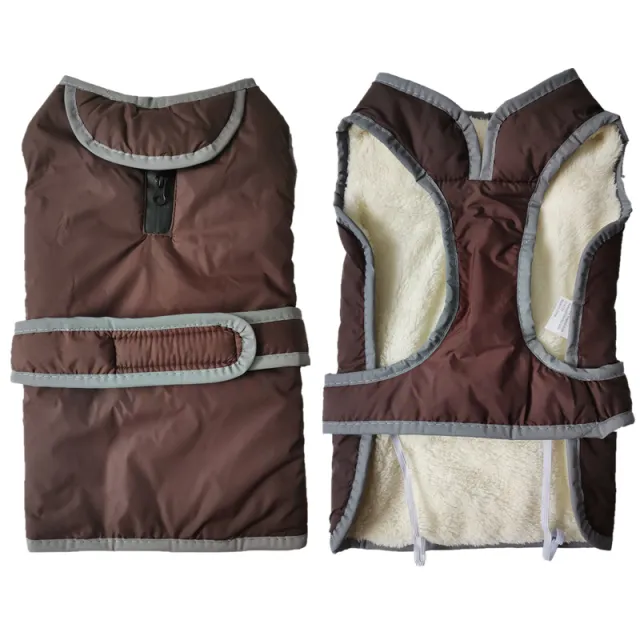Pet Dog Lapel Solid Color Cotton Vest Brown - Shop at LoveMi