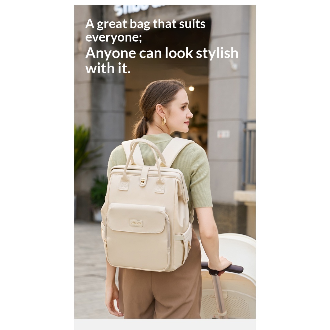 Multi Functional Handheld Backpack Mother And Baby Bag For Outdoor Use, Large Capacity Dry Wet Separation, Mommy Bag - Light Gray — view 5